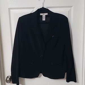 Prophecy black faux suede, one button jacket, Size 14